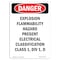 Signmission OSHA Danger Sign, 10" Height, Rigid Plastic, Explosion Flammability Hazard, Portrait OS-DS-P-710-V-2356 - alternate 1